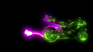Yanan motosiklet Ride lazer animasyon ışığı