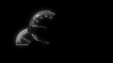 Motosiklet binici silueti. Yol motosiklet yarış lazer animasyon