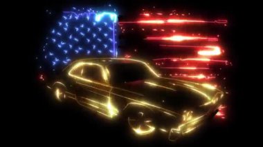 Amerikan kas araba lazer animasyon