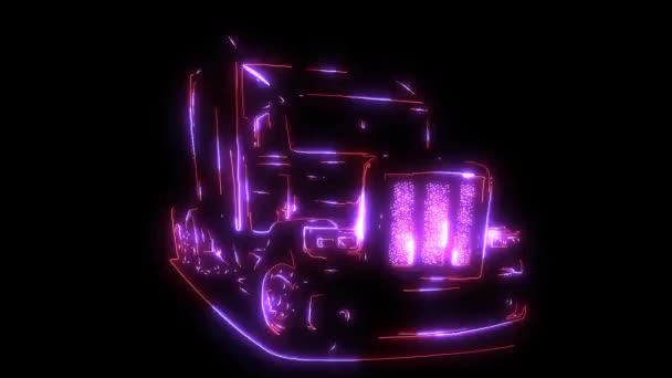 Camion Américain Classique Lumière Animation Laser — Video