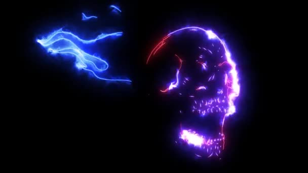 Κρανίο σε fire laser animation — Αρχείο Βίντεο