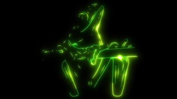 Roztomilé žába kreslený laser animace — Stock video