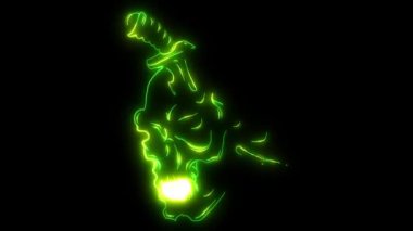 Lazer animasyon ışığı ile kafatası bıçak