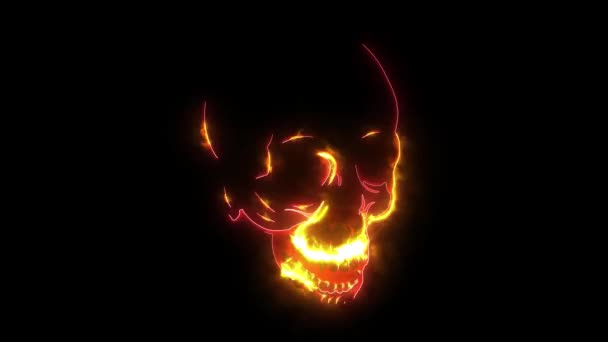 Human skull laser animation video — Stock Video