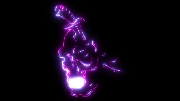 レーザーアニメーション光と頭蓋骨のナイフ — ストック動画