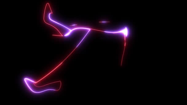 Scarpe da donna con tacchi che brillano di rosso con luce al neon — Video Stock