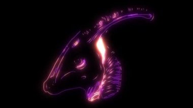 Dinozor siluetleri video lazer animasyonuyla karşı karşıya