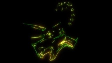 Dinozor siluetleri video lazer animasyonuyla karşı karşıya