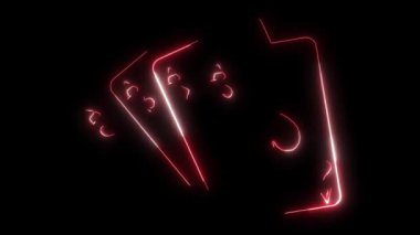 Kağıt oynayan dört as seti. Poker eli kazanmak. video