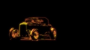 vintage spor araba video lazer animasyon