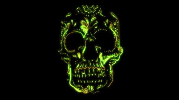 Mexicane Skull video animación láser — Vídeo de stock