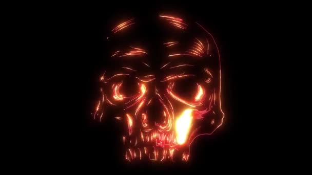 Human skull laser animation video — Stock Video