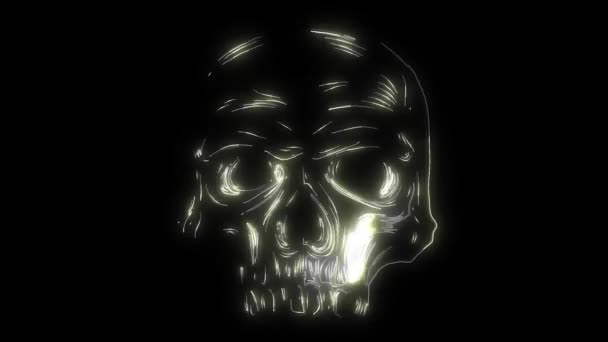 人間の頭蓋骨レーザーアニメーションビデオ — ストック動画