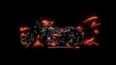 Yanan motosiklet Ride lazer animasyon ışığı