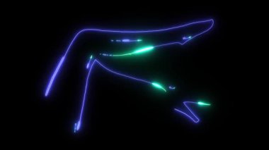 Yüksek Topuk Ayakkabı, Alışveriş Kavramı ile Vintage Glow Signboard. lazer animasyon