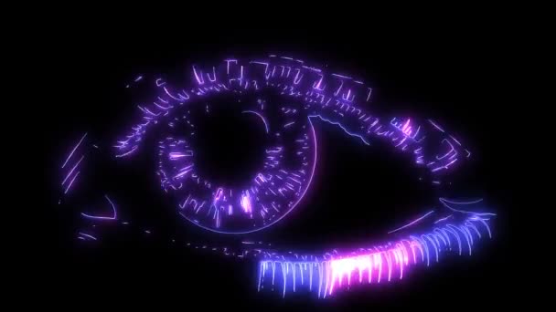 Beautiful Women Eyes Make Laser Animation — Stock Video