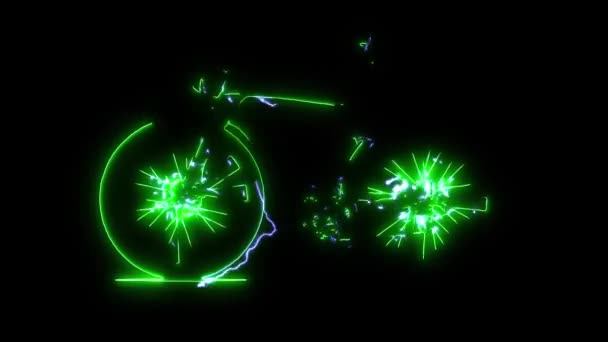 Cykel Digital Animation Video Laser — Stockvideo