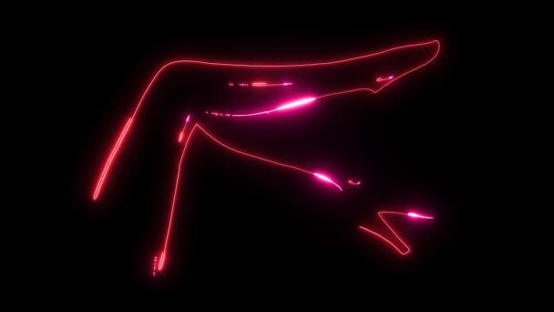 Panneau lumineux vintage avec chaussures à talons hauts, concept shopping. animation laser 