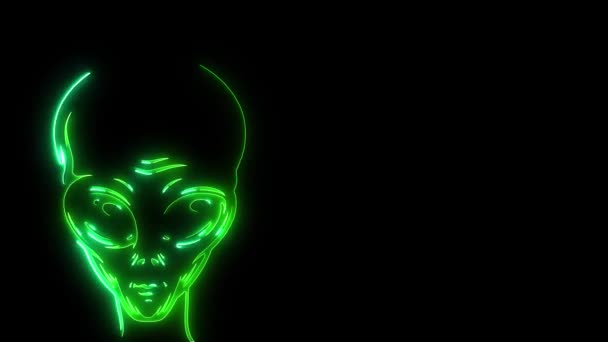 Animación alienígena, extraterrestre con OVNI — Vídeos de Stock