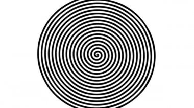 Spiral Etrafında Hareketli bükülmüş daire siyah beyaz optik yanılsama Animasyon Görüntüleri