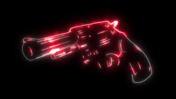 Пістолет Пістолет Пістолет Ікона лазерна анімація — стокове відео