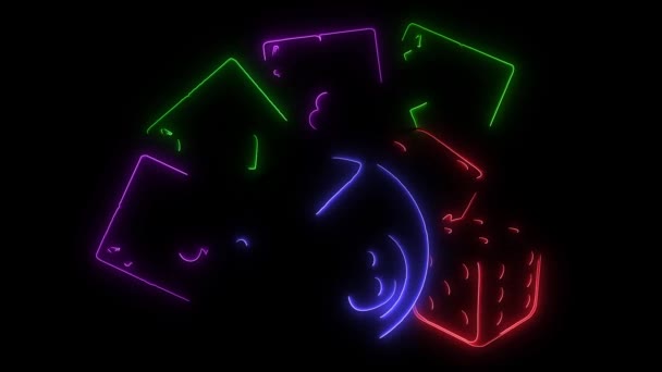 酒吧游戏图标视频动画激光 — 图库视频影像