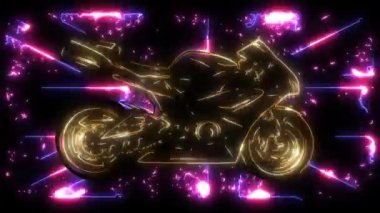 Motosiklet binici silueti. Yol motosiklet yarış lazer animasyon