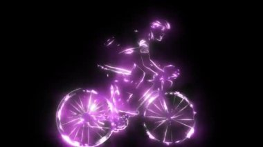 Bisikletçi bir erkek dijital animasyonunun silüeti