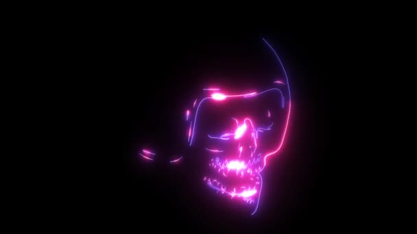 Череп в шлеме цифровой анимации — стоковое видео