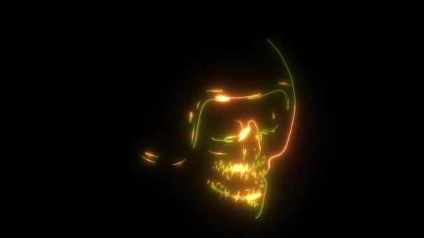 Totenkopf im Helm digitale Animation — Stockvideo