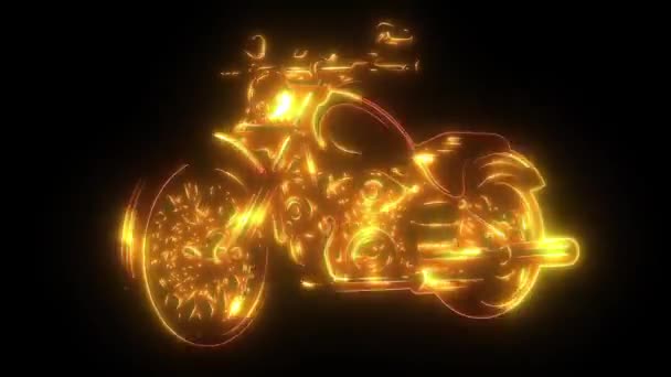 Вінтажний подрібнювач мотоцикл відео анімація лазер — стокове відео