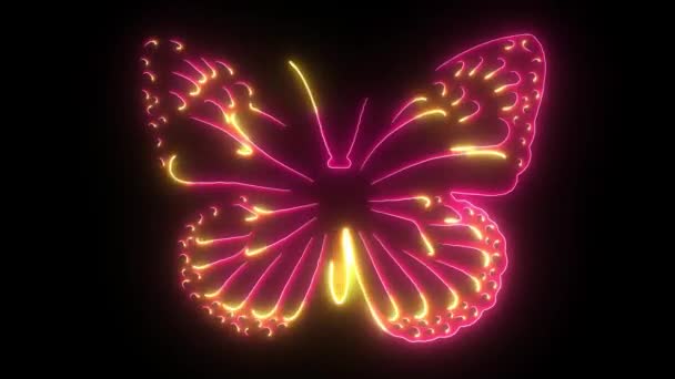 Mariposa animación digital láser de vídeo — Vídeos de Stock