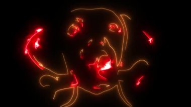 köpek kafası dijital lazer animasyonu