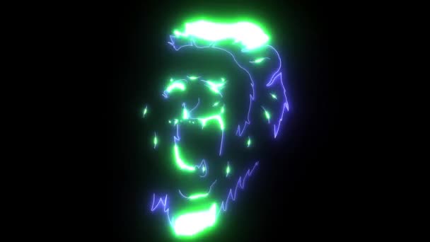 Lion Head laser animation video — ストック動画