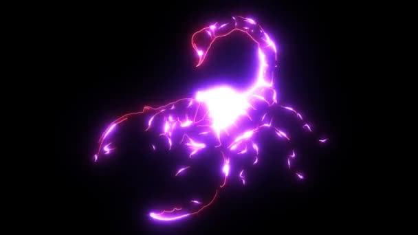 Scorpion silhouette lase animation video — Stock Video