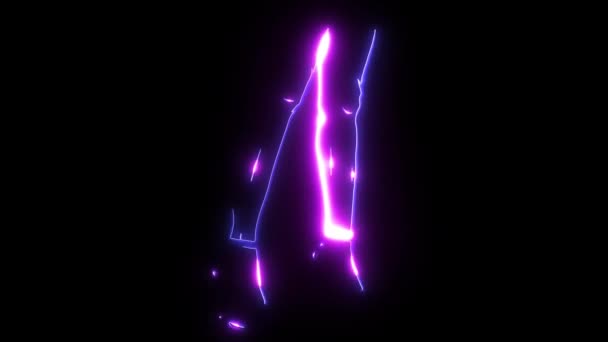 Sapatos femininos com saltos que brilham com luz de néon — Vídeo de Stock