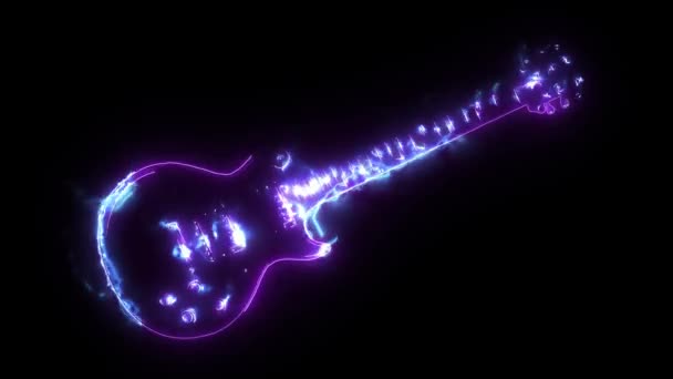 Electric guitar icon. digital animation — Stock Video