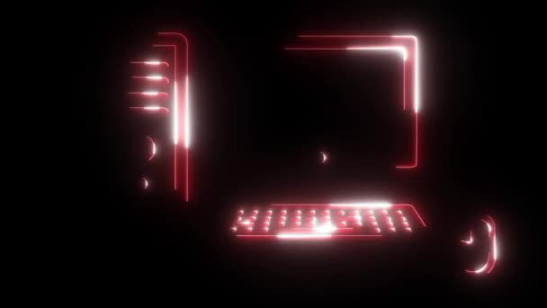 Video digitální animace ikon počítače — Stock video