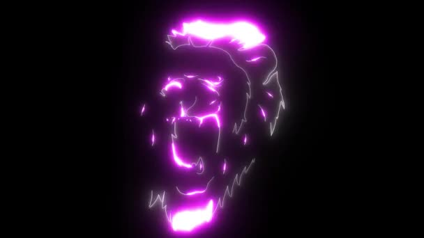 Lion Head laser animatie video — Stockvideo
