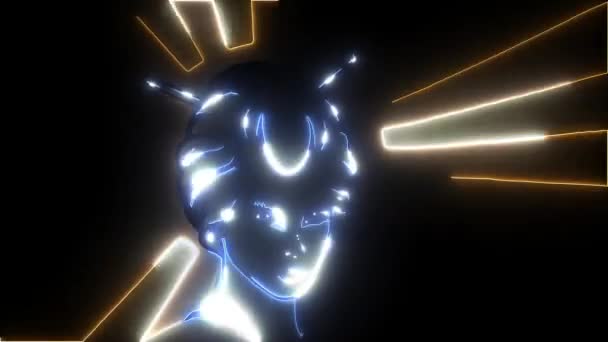 Belle Japonaise Geisha détient ventilateur vidéo 