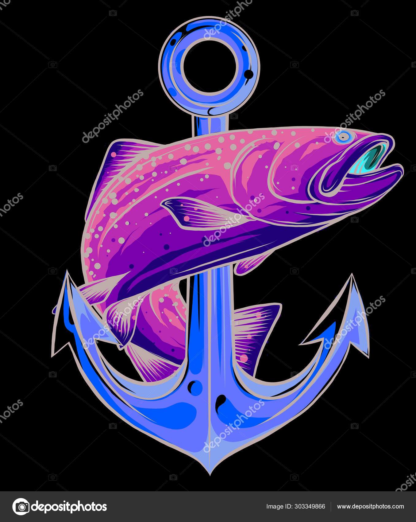 Realistic Drawing Of The Rainbow Trout Jumping Out Water Sketch