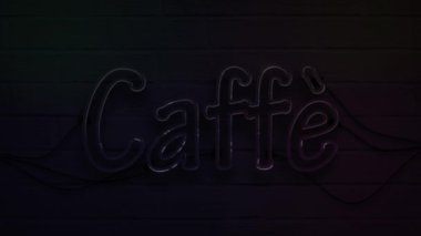 dekorasyon ve duvar kaplaması için gerçekçi neon yazılı kafe.