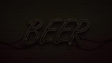 gerçekçi neon yazılı bira dekorasyon için ve duvar arkasını kaplamak için.
