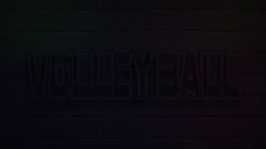 dekorasyon ve duvar arkası için gerçekçi, neon yazılı voleybol.