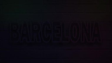 dekorasyon ve duvar arkası kaplaması için barselona yazılmış gerçekçi neon..