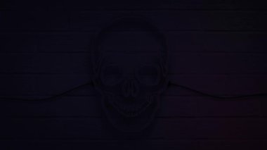 dekorasyon için gerçekçi neon kafatası ve arka planda kaplama.