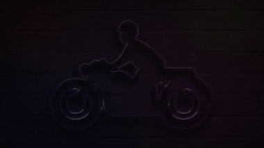 dekorasyon ve duvar arkası için gerçekçi neon motosiklet.
