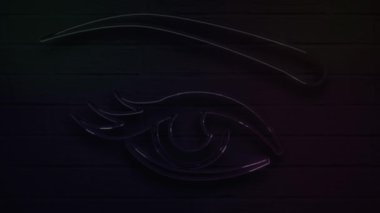 gerçekçi neon kadın gözü dekorasyon için ve duvar arkasını kaplamak için.