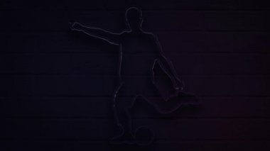 dekorasyon ve duvar kaplaması için gerçekçi neon futbolcu.