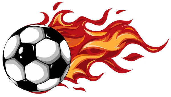 Fußball auf Feuer Vektor Illustration Design — Stockvektor